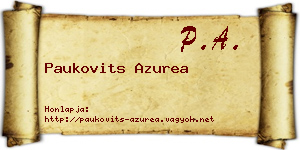 Paukovits Azurea névjegykártya